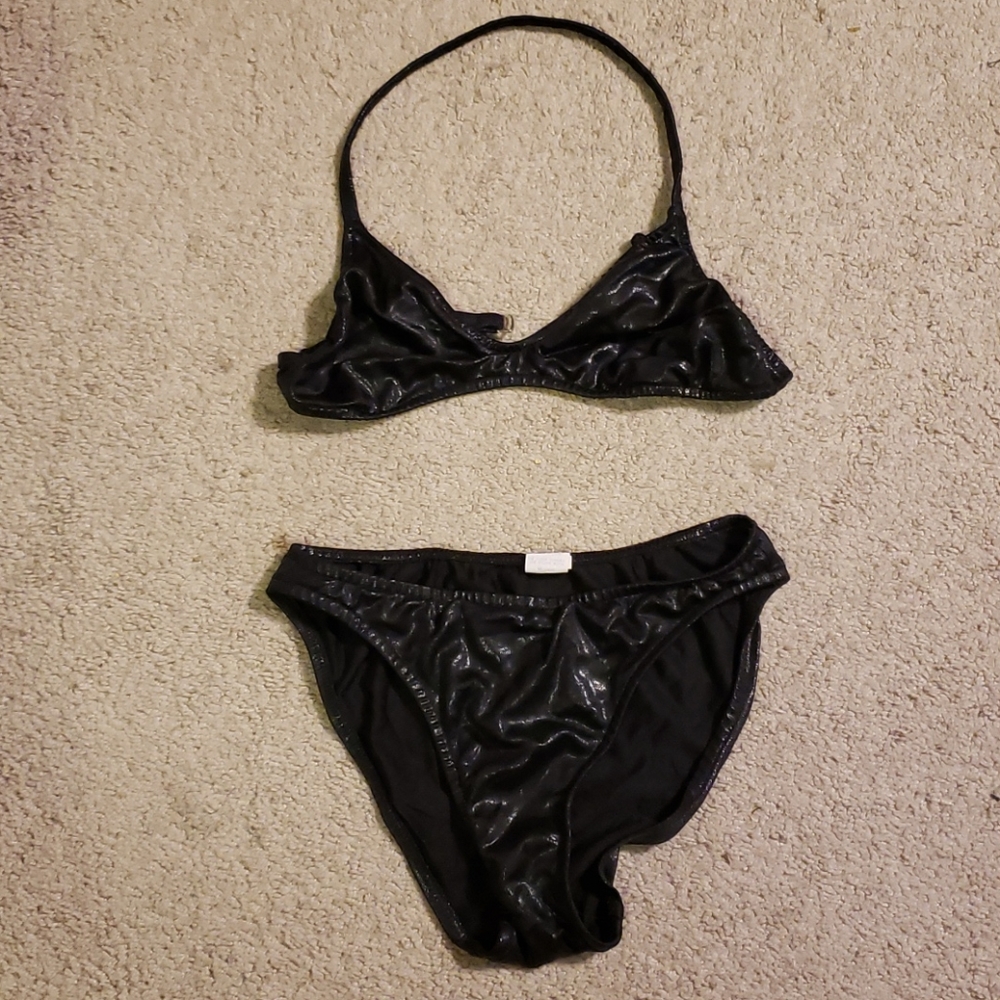 Calvin Klein wet look black bikini